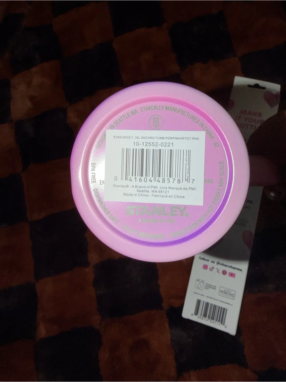 Stanley Valentine’s Day 2026 Tumbler 40 oz Powder Pink Heart Gradient Exclusive - Picture 5 of 8